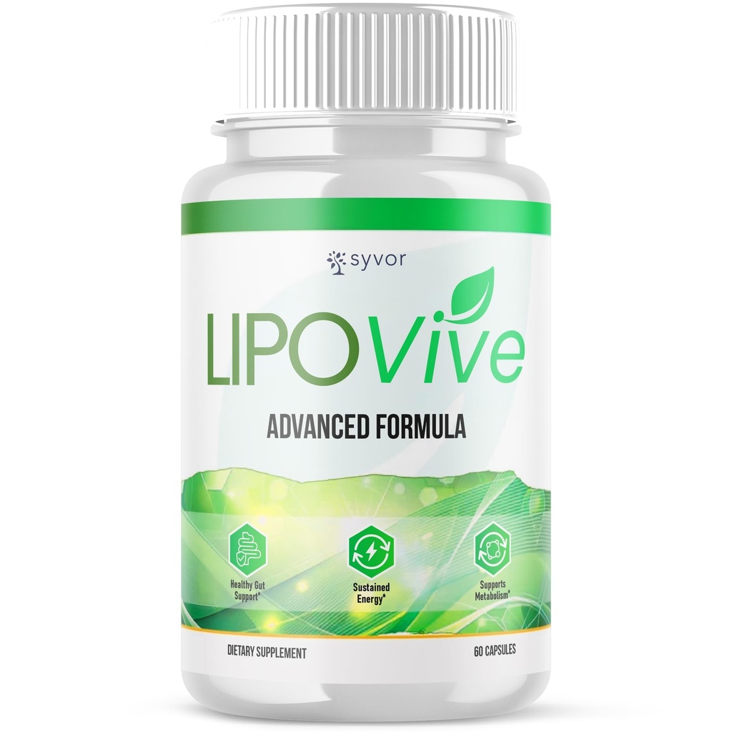 Lipovive Capsules, Official Lipovive Pills with All Natural Ingredients, Advanced Formula Lipovivé Health and Active Lifestyle Support Pills Maximum Strength Vitamin for Women and Men (60 Capsules)