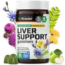 BIO KRAUTER Liver Supplement Gummys - 60 Vegan Chews w/Milk Thetle, Dandelion Root for Liver Cleanse & Detox - 80% 西利马林