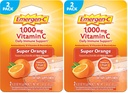 Emergen-C 1000mg Vitamin C Powder for Daily Immune Support Caffeine Free Vitamin C Supplements with Zinc and Manganese, B Vitamins and Electrolytes, Super Orange Flavor - 2 Count (Pack of 2)