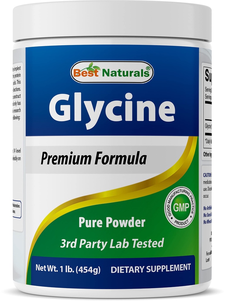 Best Naturals Glycine Powder 1 LB - 神经递质和放松支持