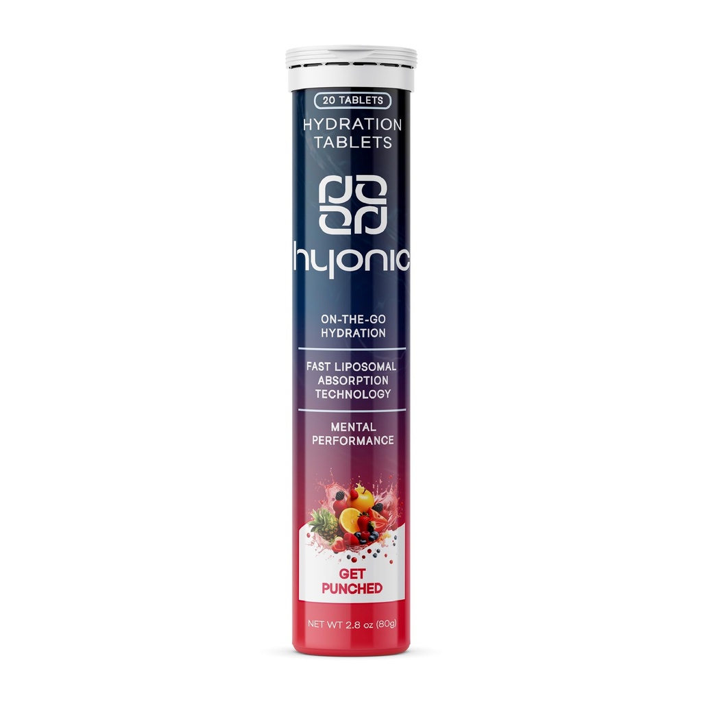Hydration Tablets - Get Punched | Electrolyte-Rich Drink Mix | Sugar-Free, Non-GMO, Vegan | Supports Hydration & Recovery | 1 Pack (20 Tablets)