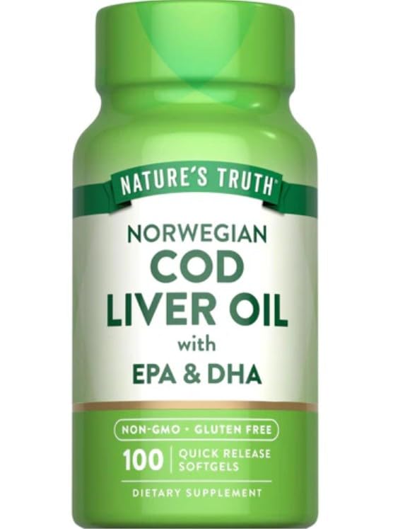 Nature's Truth Norwegian Cod Liver Oil Dietary Supplement - 100 Softgels