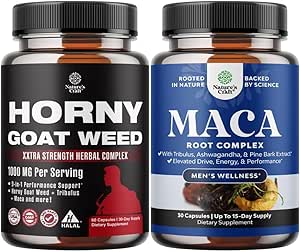 Horny山羊杂草提取复合体 男女增强能和 Stamina 和 Black Maca Root Capsules for Men - 激活驱动器 Mood & Energy Booster for Men