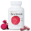Beet Root Powder Capsules for Enhanced Athletic Performance, Balanced Circulation, Liver Support & Heart Health | Non-GMO, Free of Top 9 Allergens, 1300mg per Serving, 60 Vegan Capsules