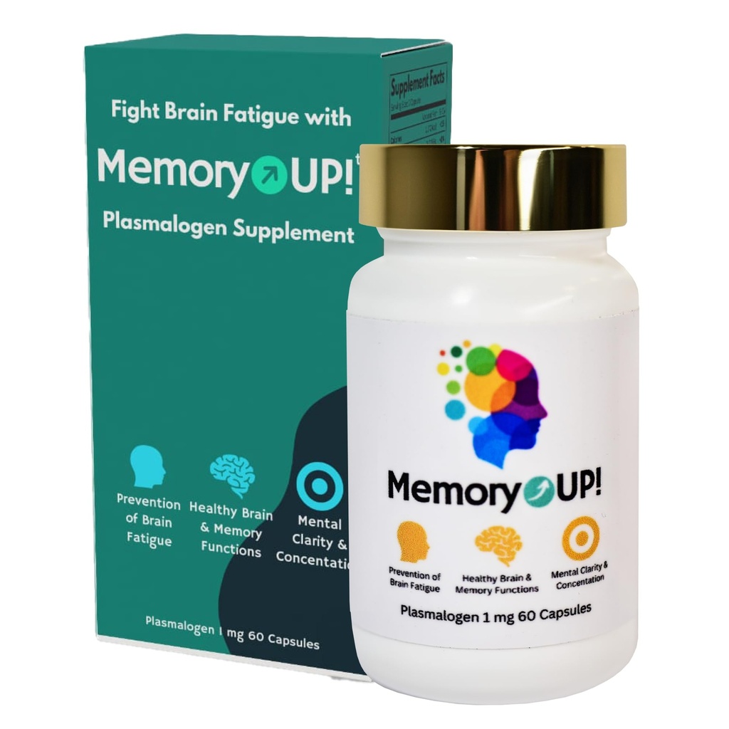 MemoryUP! Sea Scallop-Derived Plasmalogen Supplement for Brain & Cognitive Support, Memory, Focus and Antioxidant Neuro-Support, Ideal for Seniors, Adult Men & Women, 60 Count