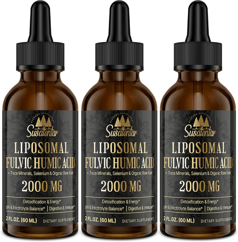 追踪矿物 电子解析物 投放 2000 MG 液态利波索马尔 富尔维奇 胡米酸 补充 85+ 追踪矿物 水解 氧化 能量 pH 平衡 QQ 文摘 6 Oz