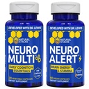 NATURAL STACKS NeuroAlert + NeuroMulti Multivitamin Supplement Bundle - 200mg Paraxanthine & 200mg CoQ10 - Supports Focus & Daily Cognition - 60 Total Servings