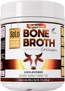 Solo Bone Broth 蛋白质蛋白 低钠,16g 水解 钴I型和III型,用于健康皮肤,钉子,毛发,关节和文摘,草药,1 lb(罐头-网瓦1 lb.