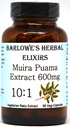 Barlowe的草药 Elixirs Muira Puama 10:1 摘录 | 600 mg Per Capsule | 传统男性生命力补充 | 60 Vegan Capsules | 无 Stearat-Free,非GMO,包装在玻璃瓶中