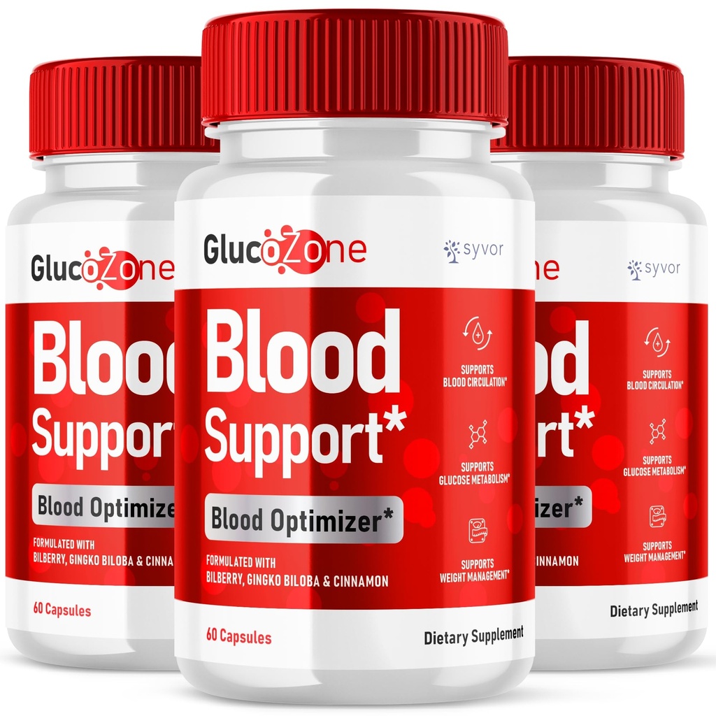 (3 Pack) GlucoZone Capsules, Official GlucoZone Blood Support Pills with All Natural Ingredients, Advanced Formula Blood Optimizer Supplement with Max Strength Vitamins for Women & Men (180 Capsules)