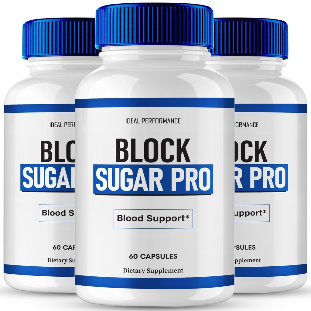 Block Sugar Pro Capsules, Official BlockSugar Pro Advanced Blood Formula Supplement Pills - Maximum Strength, All Natural Healthy Circulation & Stable Levels, BlockSugarPro Reviews (3 Pack)