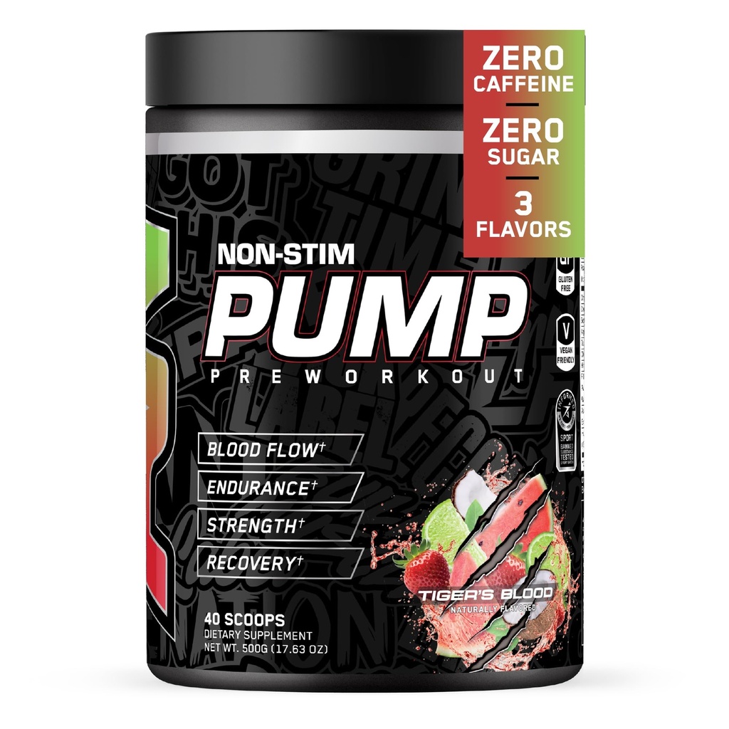 All Black Everything Non Stim Pre-Workout | Preworkout Energy Drink Mix | Caffeine Free | Creatine, Beta Alanine & Citrulline | Energy Supplement for Men & Women | Tigers Blood | 40 Servings