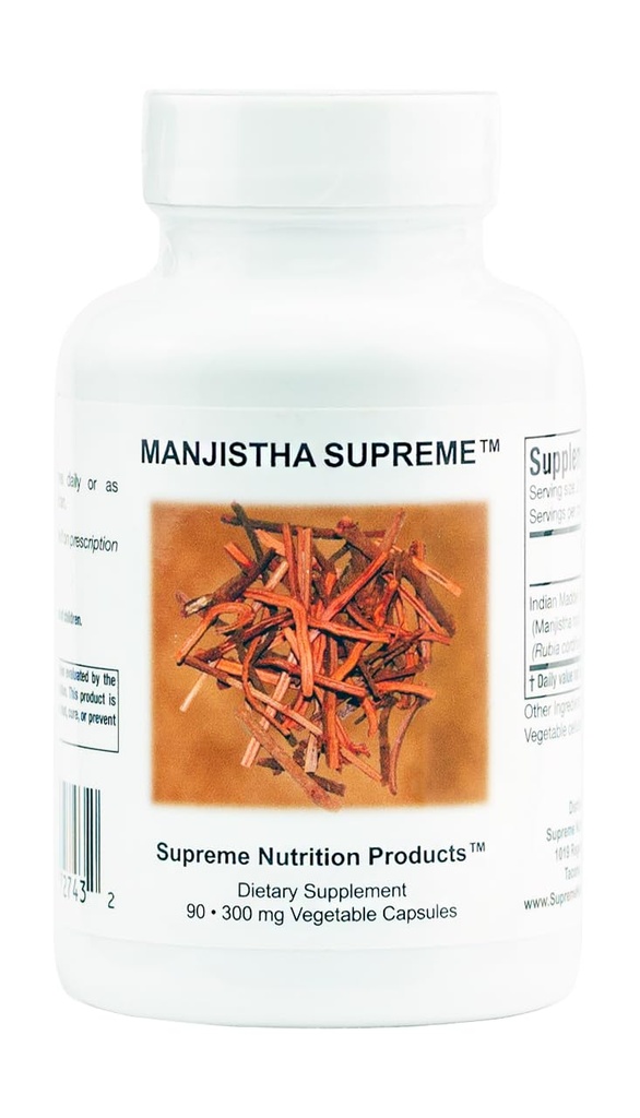 Supreme Nutrition Manjistha Supreme, 90 Pure Indian Madder Root Vegetarian Capsules