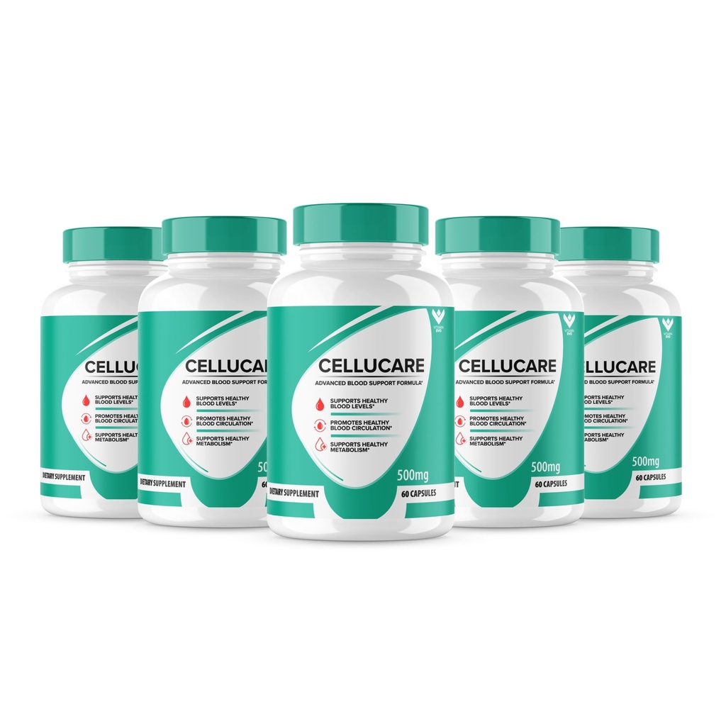 (5 Pack) Cellucare Advanced Blood Support Formula Supplement - Cellucare Blood Capsules - Maximum Strength, Cellucare All Natural Treatment, Cellu Care Pills Blood Support Reviews (300 Caps)