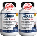 Gluco Blood Sugar Switch Max All Natural Formula to Maintain Healthy Levels, Maximum Strength Daily Formula, 2 Pack, 120 Capsules