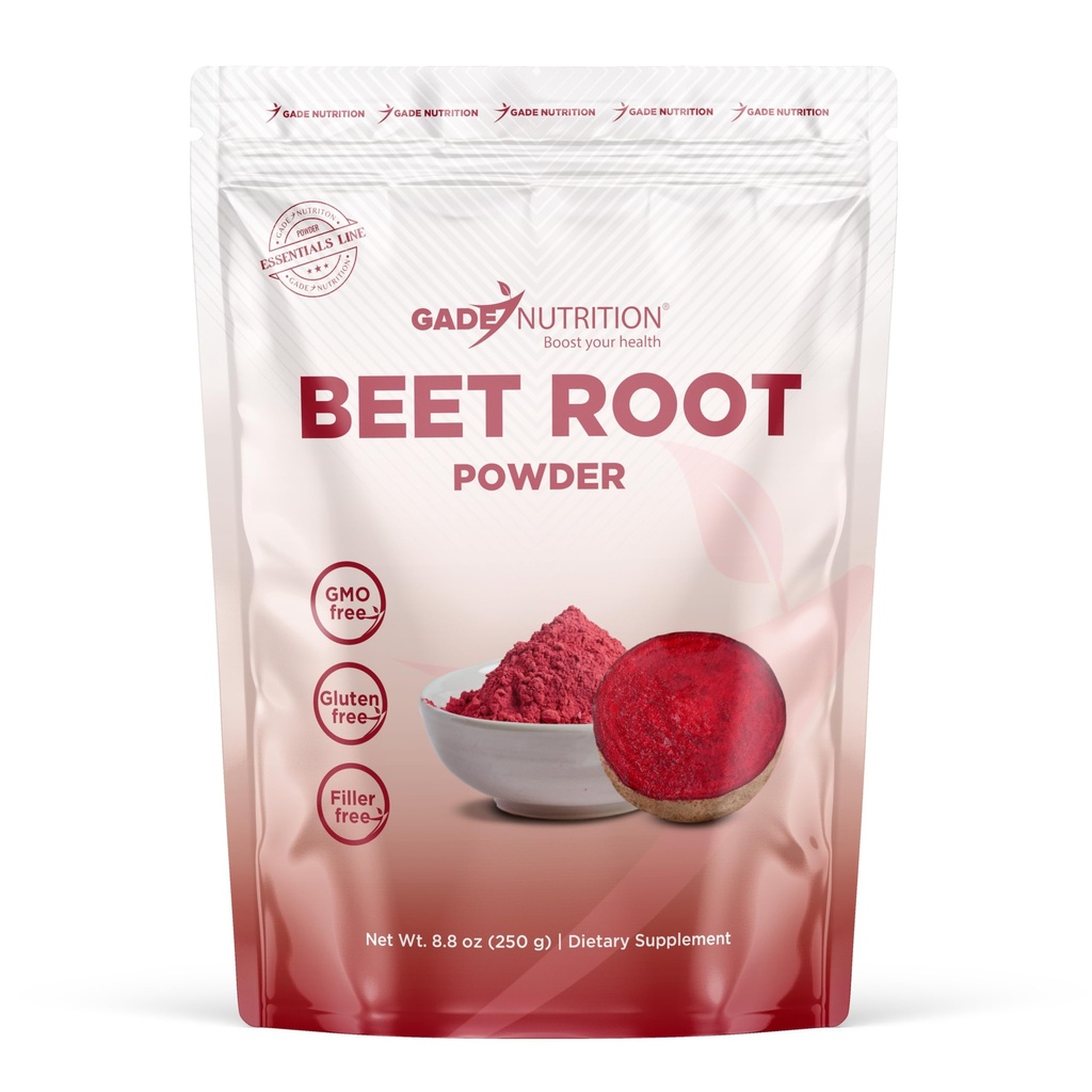 Gade Nutrition Organic Beet Root Powder | Superfood Supplement | 250g (8.8 oz) | Non-GMO, Gluten-Free, Dairy Free, Vegan | USA Made