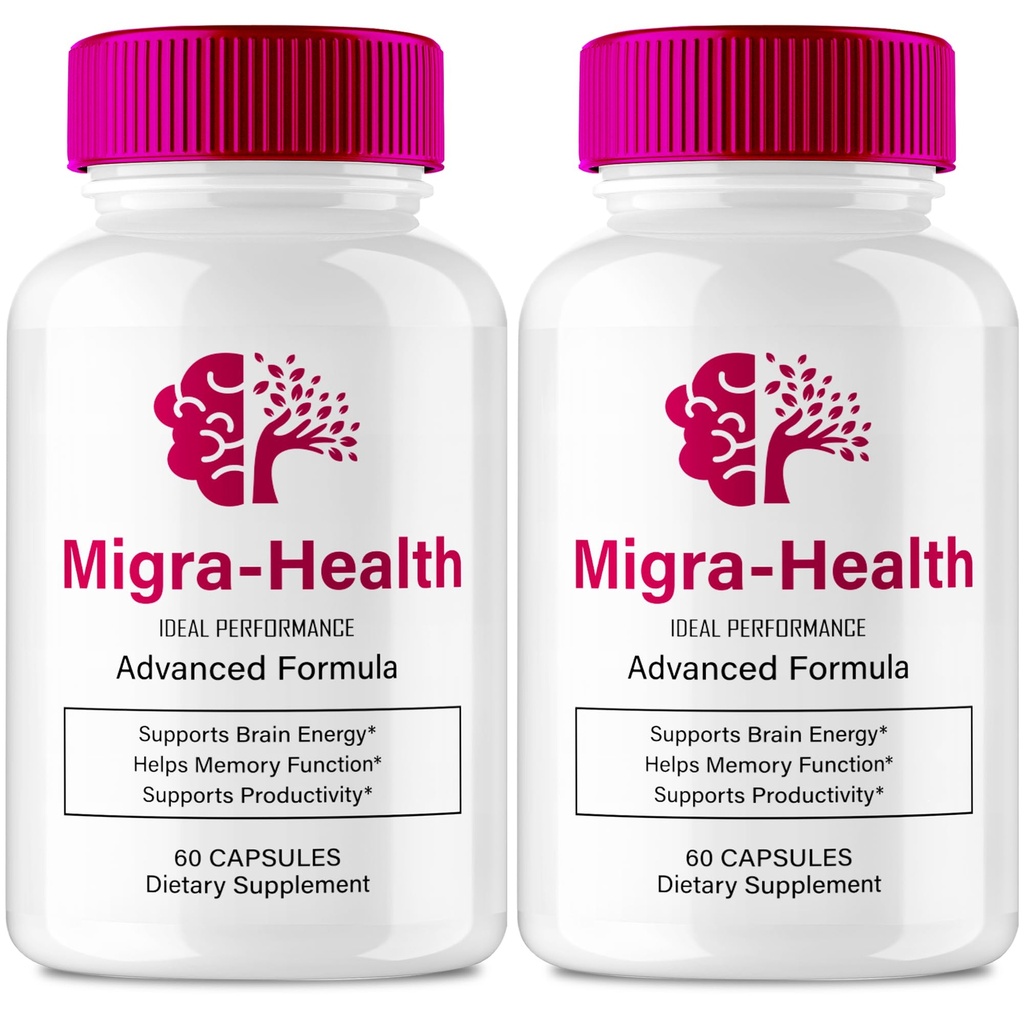 Migra-Health Capsules, Official Migra-Health Supplement for Brain Health & Memory Support - Maximum Strength, Advanced Formula Nootropic Pills, All Natural Migra Health Support Reviews (2 Pack)