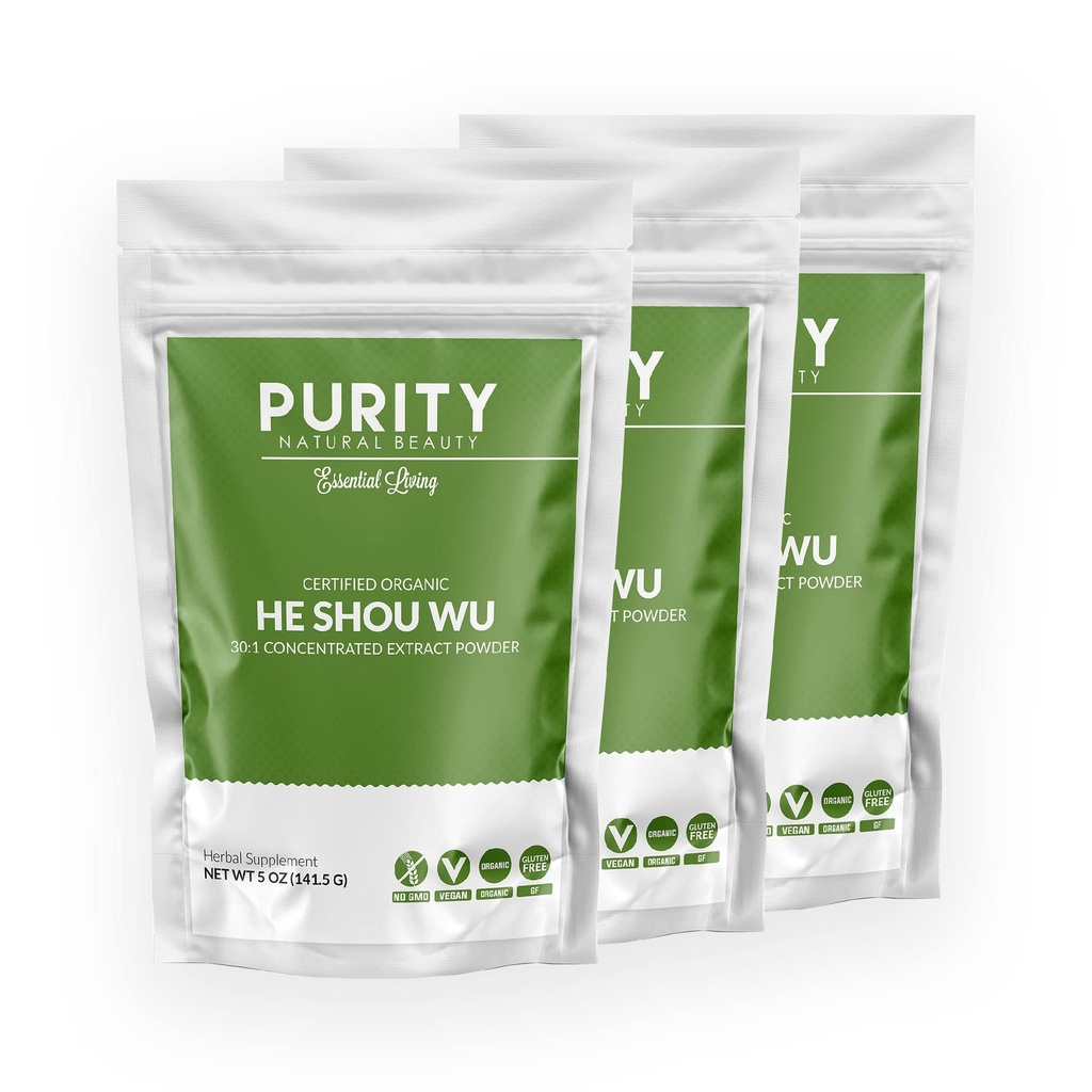 认证有机He Shou Wu - 大型5oz袋 30:1 聚焦-Fo-ti - 有机Foti 提取-Foti He Shou Wu Organic (3-15 Ouences)
