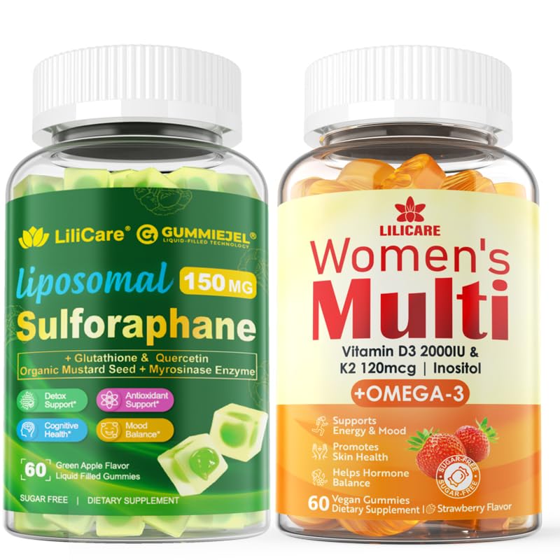 LILICARE Womens Multivitamin Gummy & Sulforaphane with Glutathione Gummies