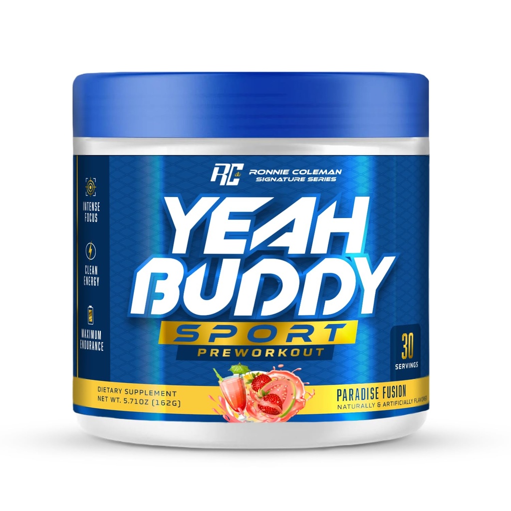 Ronnie Coleman Signature Series NEW Pre Workout Powder for Women & Men, Preworkout w/Amino Acid Beta Alanine, L Citrulline, Caffeine for Energy Support, Endurance & Focus, Paradise Fusion 30 Serving
