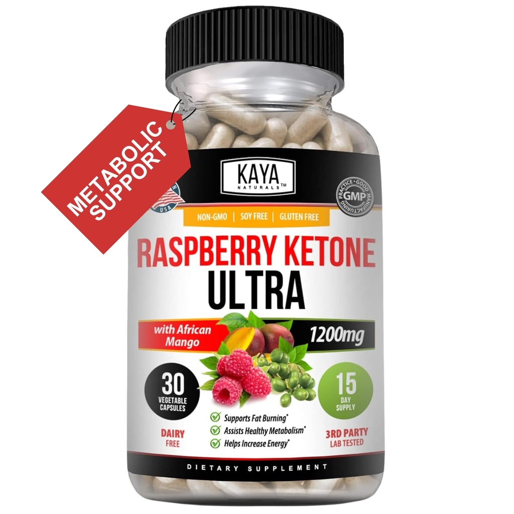 Kaya Naturals Keto Det Raspberry Ketone - 体重损失补充,Appetite控制,Boost代谢主义 - 30 Counter...