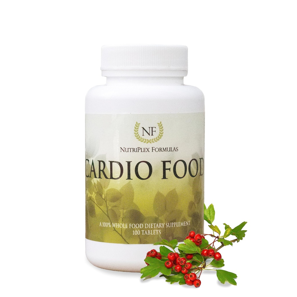 Cardio Food Supplement | Whole Food Heart & Circulatory Support | Organic Ingredients | Blood Flow & Vascular Health | 100 Tablets | Made in USA