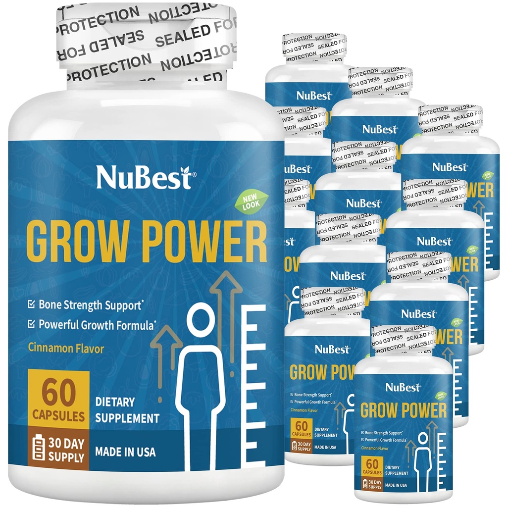 NBest 增长力量 - 儿童强骨强力公式(10+) & 青少年 - 支持健康骨质健康,与钙,维生素D3,磷,镁和更多-12包
