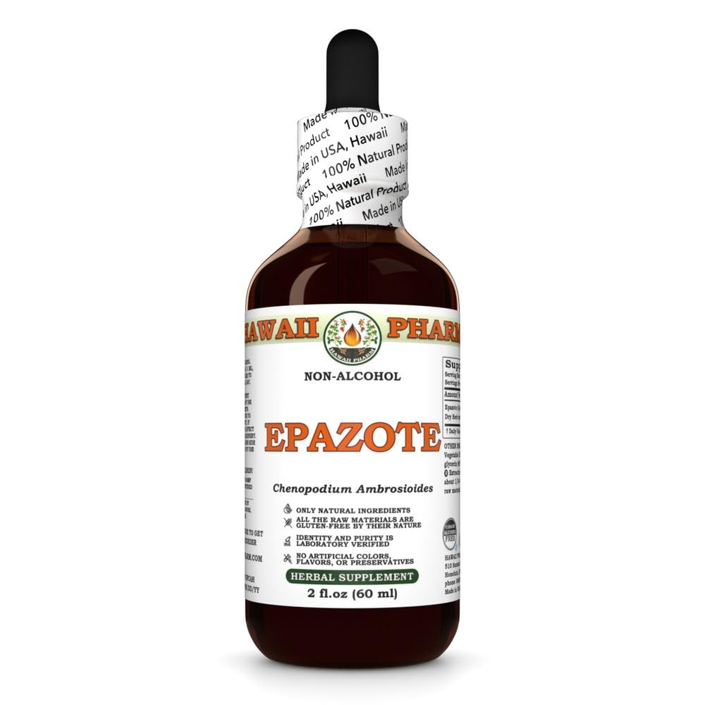 Epazote (Chenopodium Ambrosioides) Dry Herb Glycerite, Made in Hawaii, All Natural, Vegan, Lab Tested Alcohol-Free Liquid Extract - 2 fl.oz