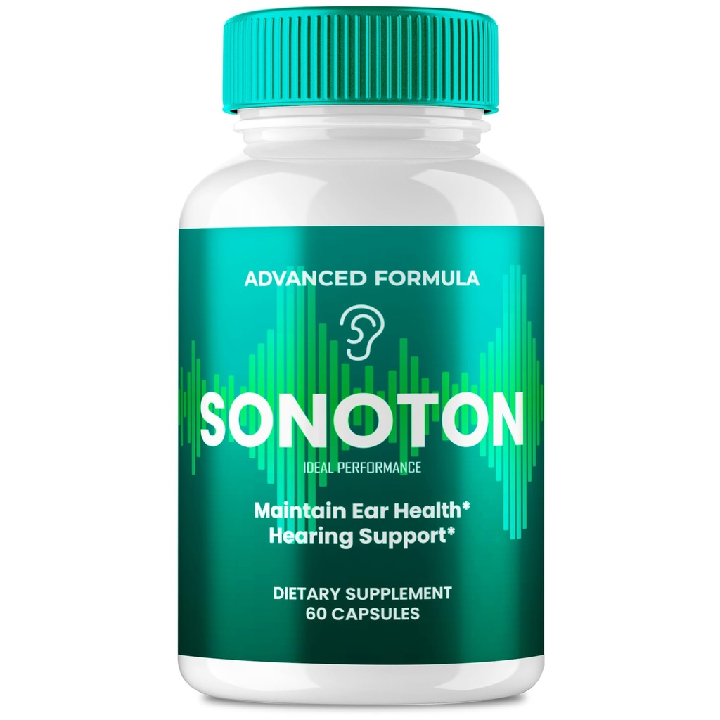 Sonoton Tinnitus Relief for Ringing Ears, Official Sonoton Tinnitus Capsules, Advanced Ear Health Support Supplement Pills, All Natural for Healthy Ringing Ear, Sono Ton Pills Reviews (60 Capsules)