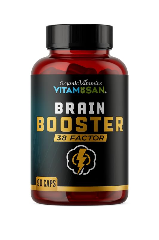 VITAMISAN Herbal Mushroom Supplement for Brain Health Brain Booster – 90 Capsules for Memory & Focus