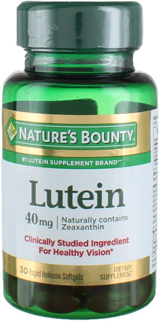 (原始内容存档于2019-09-29). Nature's Bounty Lutein Softgels, 30 counts (Pack of 2).