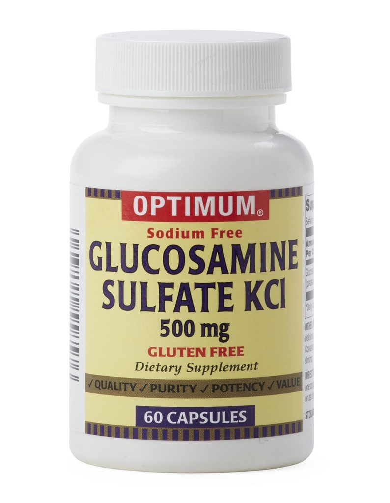 Optimum Glucosamine Sulfate KCI 500mg, 60 Capsules Each (Pack of 3)