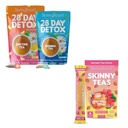 SkinnyBoost 28 Day Detox Tea + Skinny Teas Hibiscus Berry Instant Tea – Natural Cleanse, Bloating Relief, Energy & Digestion Support – Green Tea, Garcinia, Inulin, B Vitamins