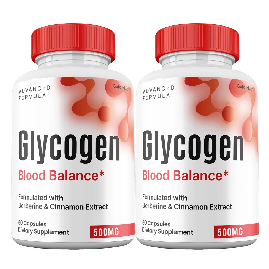 Glycogen Capsules Blood Balance, Premium All Natural Ingredients, Official Maximum Strength Pills Glycogen Blood Supplement Vitamins (2 Pack)