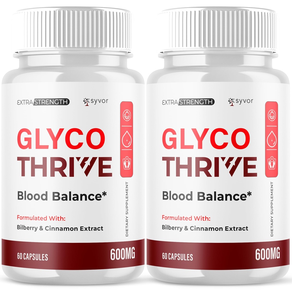 (2 Pack) Glyco Thrive Capsules, Official GlycoThrive Glycogen Support Pills with All Natural Ingredients, Advanced Formula Health Supplement with Max Strength Vitamins for Women & Men (120 Capsules)