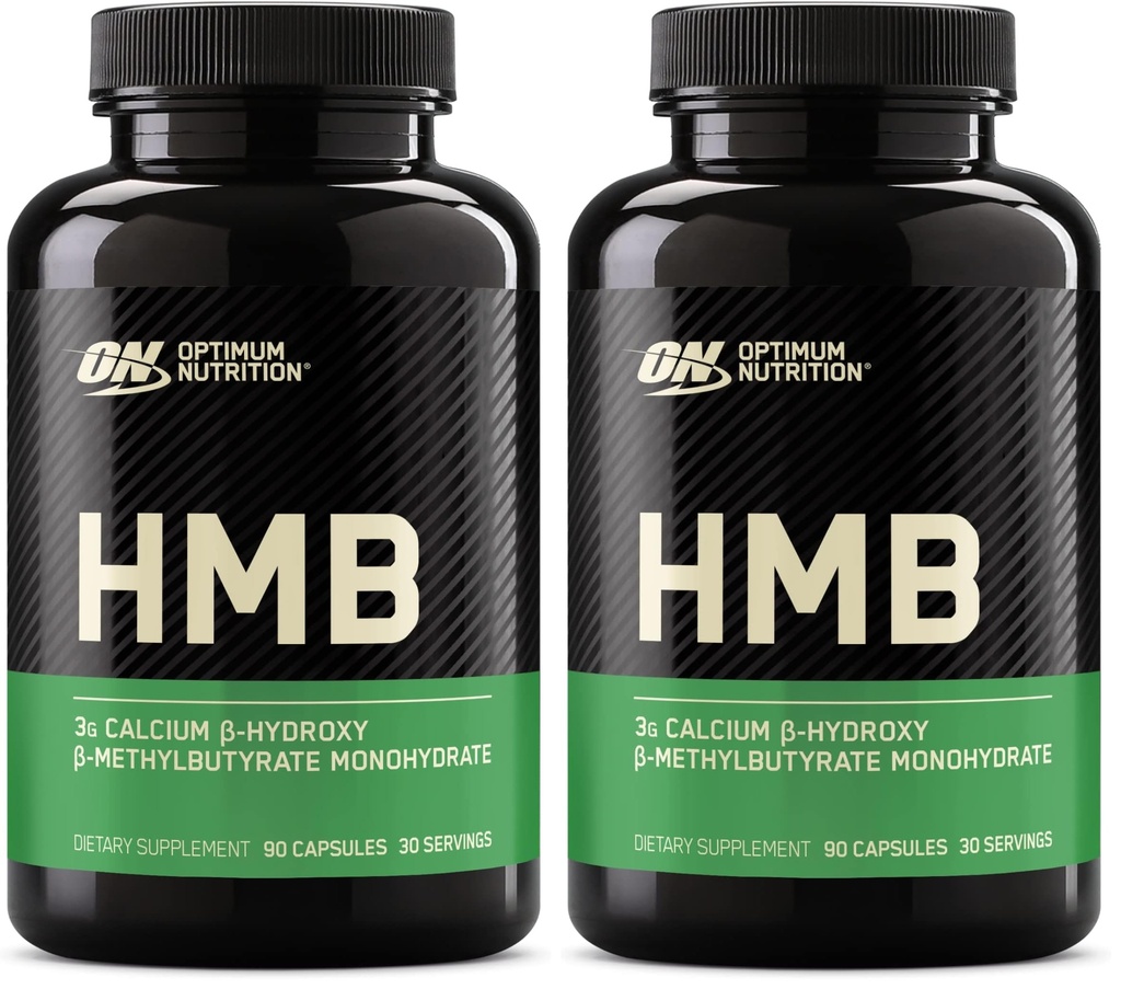 Optimum Nutrition HMB 1000 Caps, 1g of Calcium beta-Hydroxy beta-methylbutyrate per Capsule, 90 Capsules, 30 Servings, (Pack of 2)