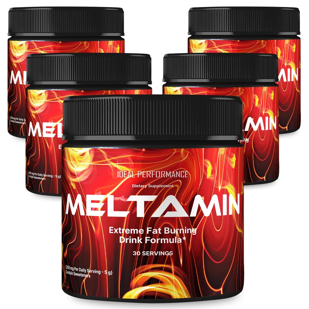 Meltamin Powder - Official Meltamin Energy Supplement Powder - Maximum Strength, All Natural Overall Health, Energy and Immune Support, MeltaminPowder Advanced Formula Reviews (5 Pack)