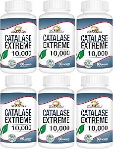 Rise-N-Shine Catalase Extreme Supplement 10,000 配有 Saw Palmetto, Biotin, Fo-Ti, PABA - 强发的发型补充剂 - 360 Capsules - 包装6(180天供应)