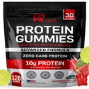 Zero Carb 100% Pure Whey Isolate Protein Gummies | 300g Total Protein per Bag | 10g per Serving Plant Based with Vitamins for Men & Women | Gluten Free Non-GMO | Watermelon Lime | 120 Count