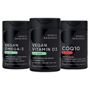 Sports Research® Vegan Supplements Pack - Vegan Vitamin D3 5000iu + Vegan Omega-3 Fish Oil Alternative + CoQ10 (100mg) w/Coconut Oil & Bioperine