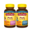 Nature Made Multivitamin 50+ His & Hers Combo Pack, Mens and Womens Multivitamin with Vitamin C, Vitamin D3, B Vitamins, Zinc & More, Two Multivitamin Bottles