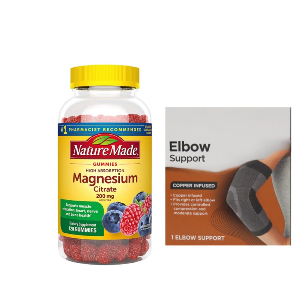 Nature Made Magnesium Citrate Gummies–Men & Women Multivitamin (200mg per Serving, 120 Gummies)