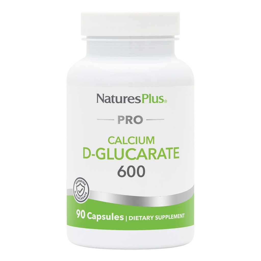 NaturesPlus PRO 钙 D-葡萄糖(CDG) 600 mg - 90 capsules - 非GMO, Vegan, Gluten Free, Soy Free - 90 services