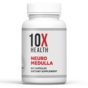 10X 健康神经 Medulla脑补充剂 - 大脑、记忆和焦点的诺托普科脑支持补充剂 - 含有维生素B1和B3的记忆补充剂, Zinc, Ginkgo Biloba & More - 60 Capsules
