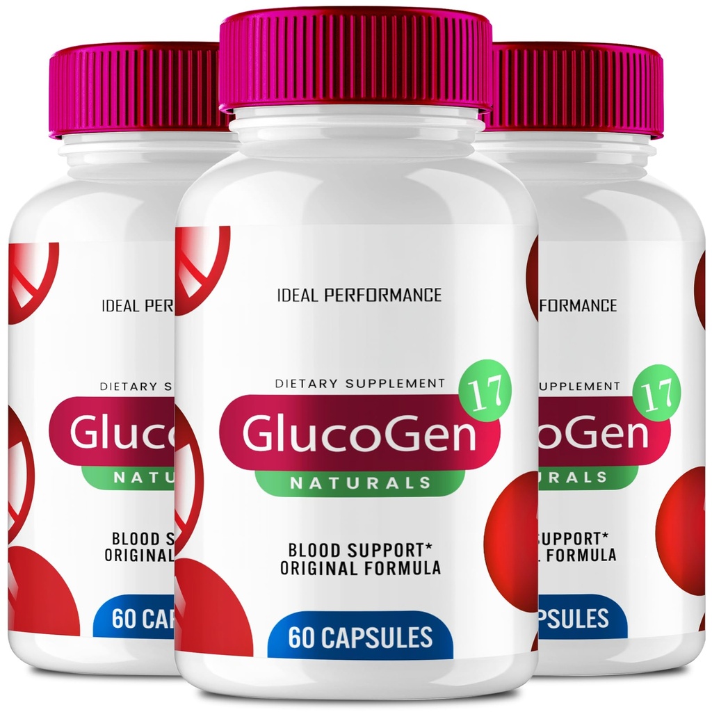 Glucogen17 Capsules, Official Glucogen17 Advanced Blood Formula Supplement Pills - Maximum Strength, All Natural Healthy Circulation & Stable Levels, Advanced Glucogen 17 Health Reviews (3 Pack)