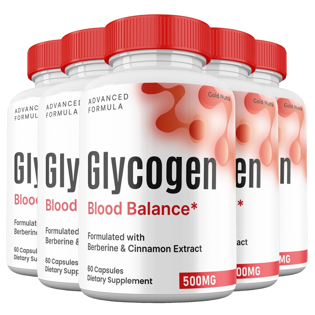 Glycogen Capsules Blood Balance, Premium All Natural Ingredients, Official Maximum Strength Pills Glycogen Blood Supplement Vitamins (5 Pack)