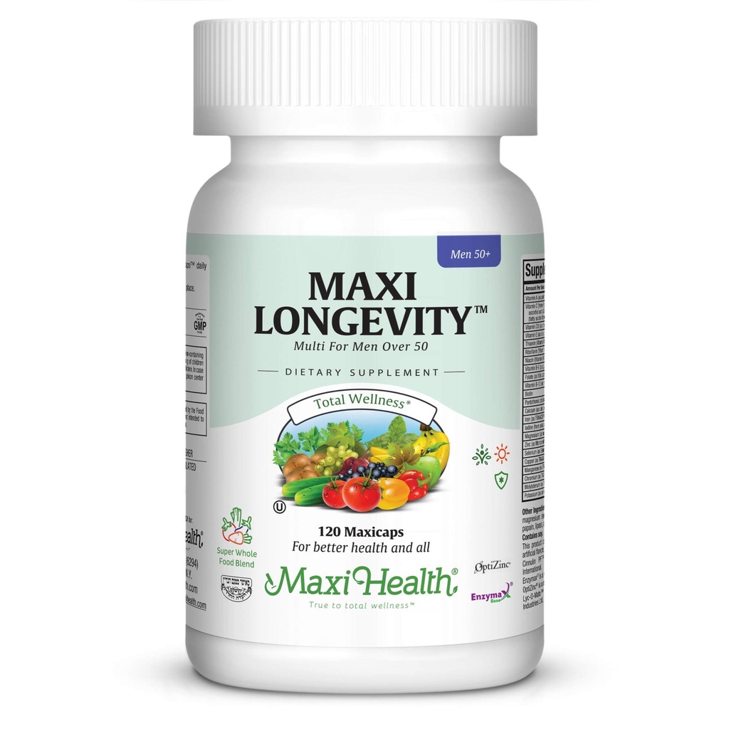 Mens Multivitamin 50 Plus – Daily multivitamin for Men 配有维生素B12,A,D,C,锌,镁和更多 – Energy,Immune & Heart 支持 Mens 多维生素 - 非GMO – 120 Capsules