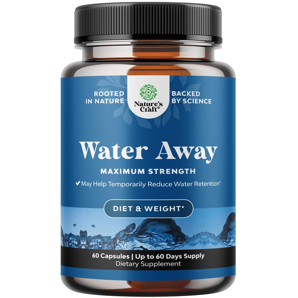 水远草食性药丸 高强度 - 含丹德利翁叶提取和绿茶的流体保留补充剂 女性和男性的布局救济 - 腿部和脚部的盖子 - 60个计数