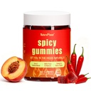 NaturePlanet Spicy Gummies, Mood & Stress Support with L-Theanine Saffron Ashwagandha, Herbal Vitality Supplement with Epimedium, Muira Puama Maca, Hot Peach Flavor, 60 Count