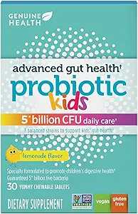 真正的健康孩子的日常Probiotic, 帮助促进消化性健康与免疫反应, 多列车公式,柠檬汁Flavor, 30块可切片